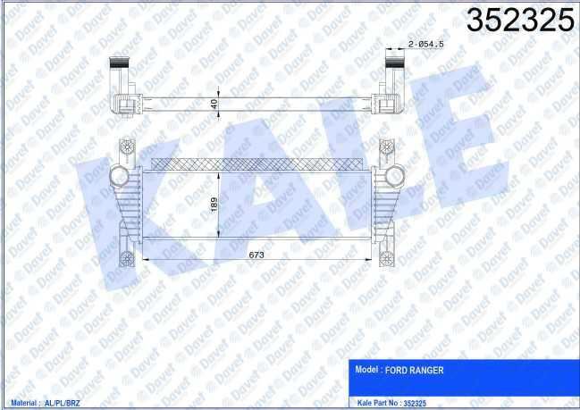 42-1900 Turbo Radyatoru (Intercooler) Ford Ranger (Tke) 2.2 Tdci 2011-